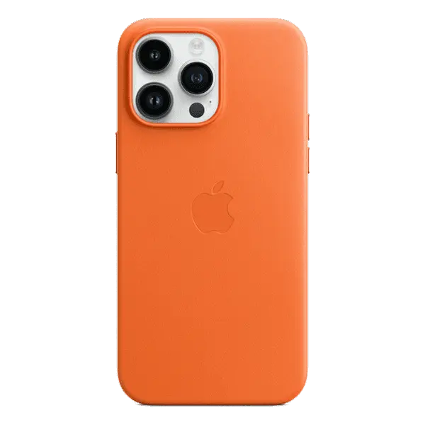 Apple iPhone 14 Pro Max Leather Case MPPR3Z Orange With MagSafe