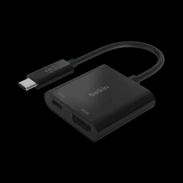 Belkin Adapter USB C HDMI With USB C Power Pass Through Black Tcm