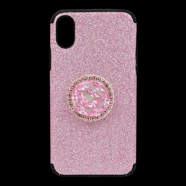 Bling Pop Socket Case iPhone Xs Pink