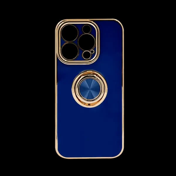 Dezoe Ring Design Case iPhone 15 Pro Dark Blue