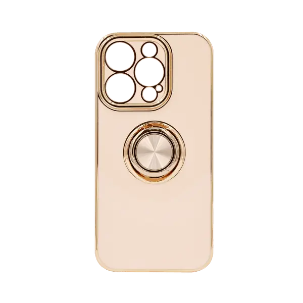 Dezoe Ring Design Case iPhone 15 Pro Pink