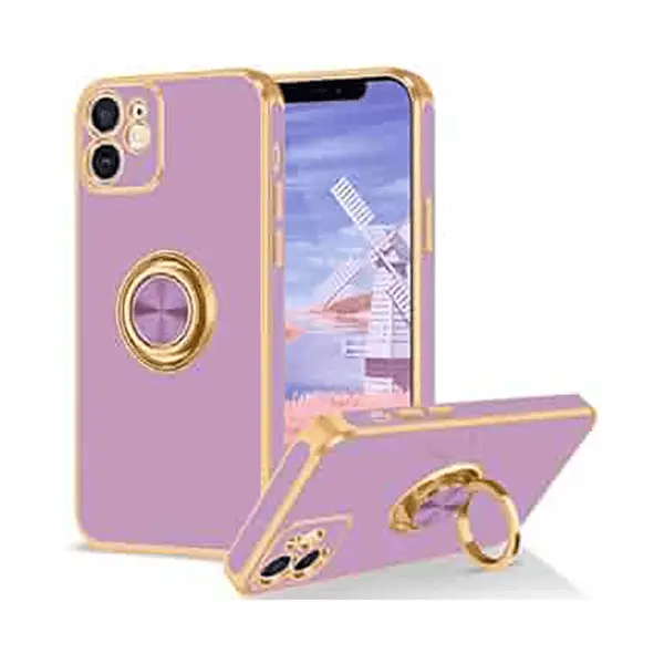 Dezoe Ring Design Case iPhone 15 Purple