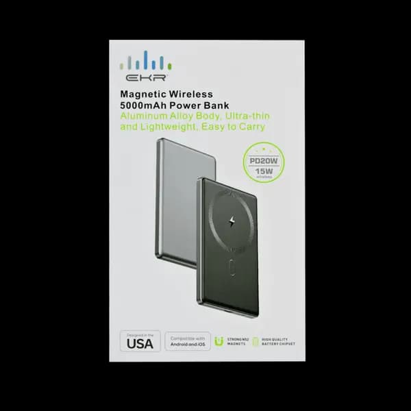 Ekr Magnetic Wireless Power Bank 5000MAH
