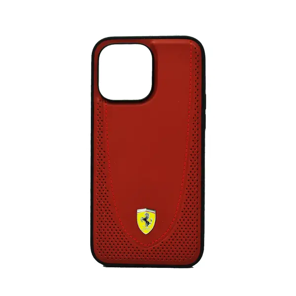 Ferrari MagSafe Leather Stitched Line Hard Case For iPhone 14 Pro Max