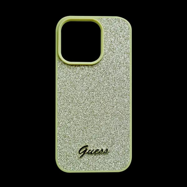 Guess Fixedglitter Hard Case For iPhone 16 Pro Gold