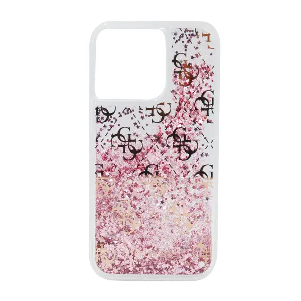 Guess Liquid Glitter Case 4G Pattern For Gold