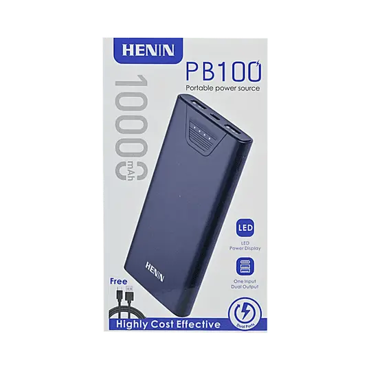 Henin Blue Power Bank With LED Display 10000MAH