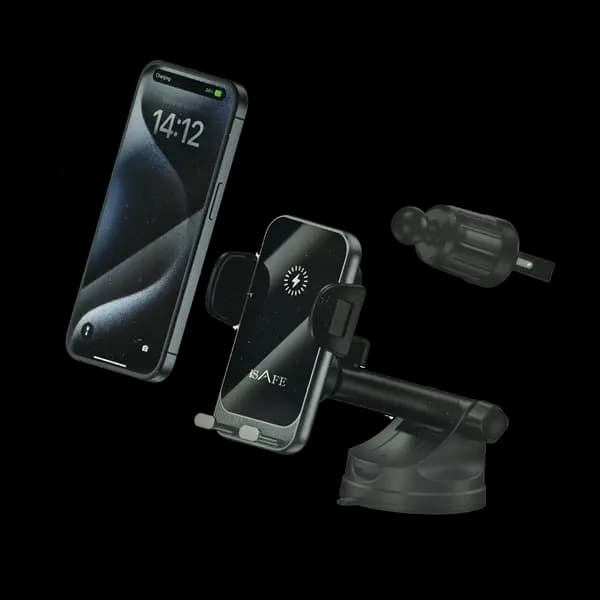 iSAFE 15W 2 In 1 Fast Wireless Car Charger Holder
