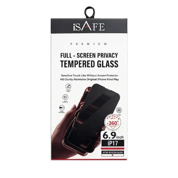 iSAFE 360 HD Glass Screen Guard iPhone 17 Pro Max Privacy