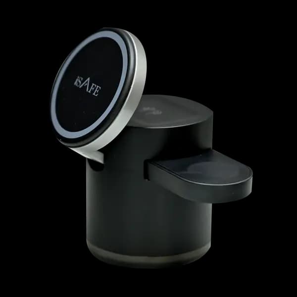 iSAFE 4 In 1 Magnetic Wireless Charger With LED Light Black