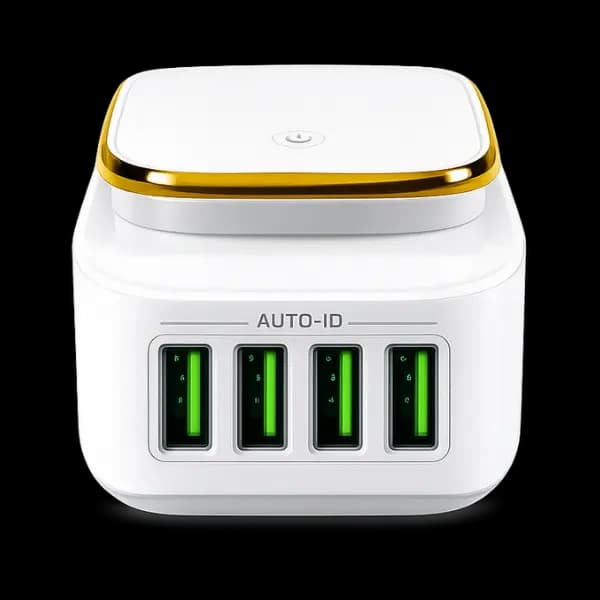 iSAFE 4USB Port Lamp Home Charger