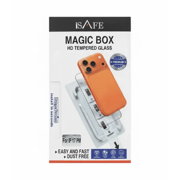 iSAFE 5X Strengthen Magic Box Glass Tempered Glass For IP17 Pro Max