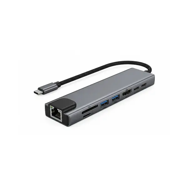 iSAFE Isf Ptc 8IN1 Hub 8 In 1 USB C Multi Function Docking Station