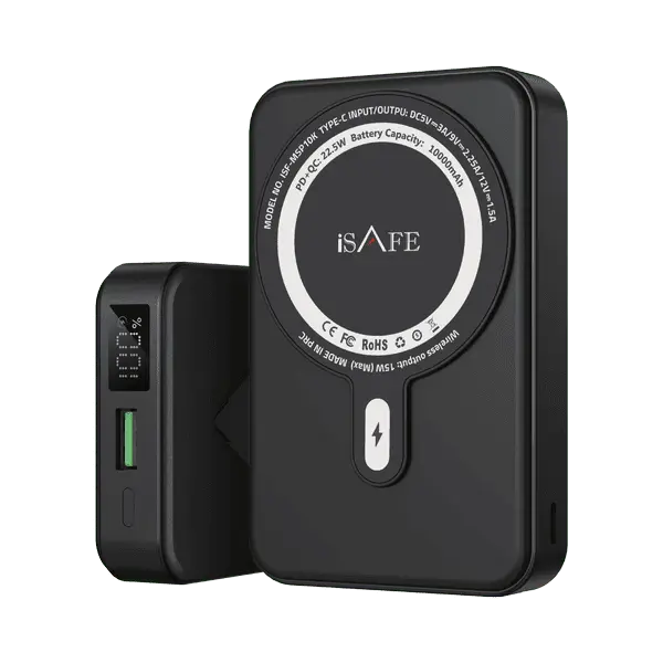 iSAFE Magnetic Stand Powerbank 10000 MAH Black