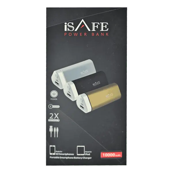 iSAFE New Powerbank 10000MAH Gold