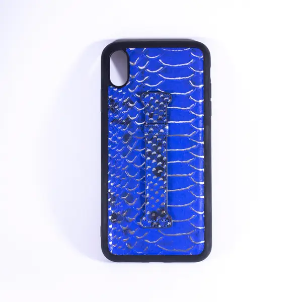 iSAFE Signature Snake Leather Ring Back Case Blue