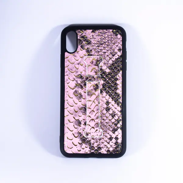 iSAFE Signature Snake Leather Ring Back Case Pink