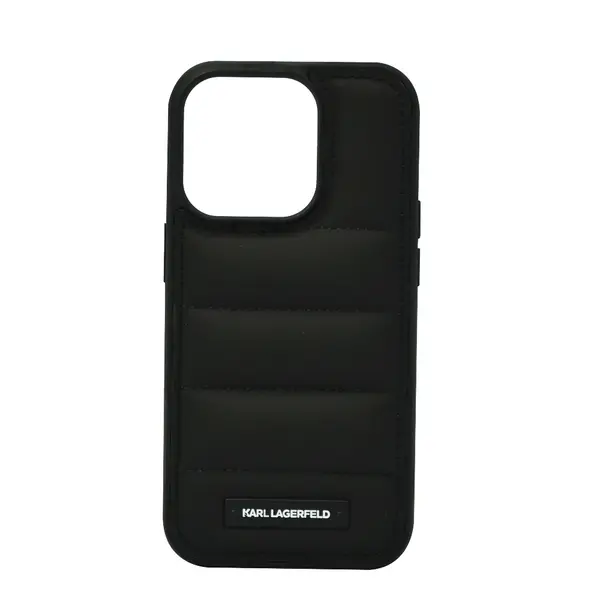 Karl Lagerfeld Nylon Puffy Elongated Logo Hard Case For iPhone 14 Pro