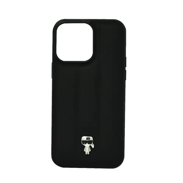 Karl Lagerfeld Nylon Puffy Ikonik Pin Hard Case For iPhone 14 Pro Max