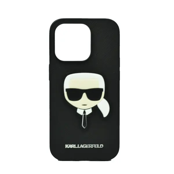 Karl Lagerfeld Saffiano Karl S Head Patch Hard Case For iPhone 14 Pro