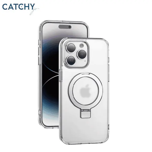 Keephone Magico Protective Ring Stand Case iPhone 15 Pro Max Natural Titanium