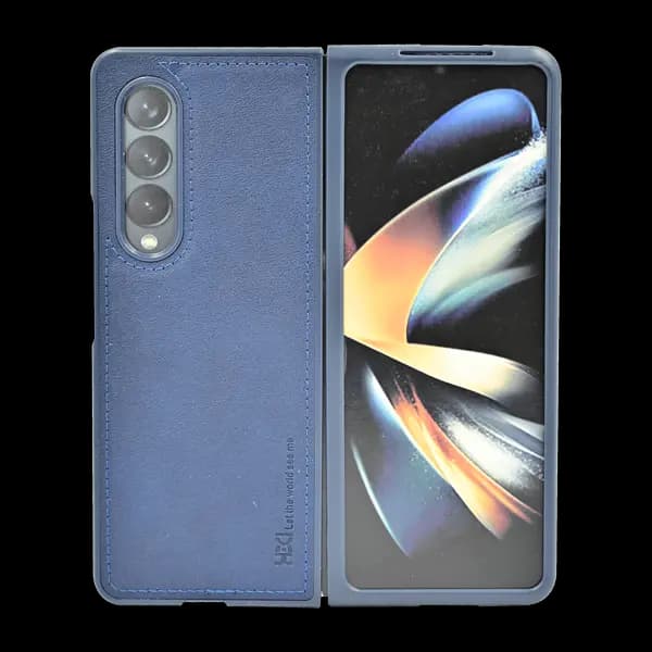 Leather Hard Case Galaxy Fold 3 Blue