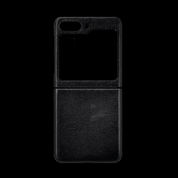 Leather Hard Case With Glass Galaxy Z FLIP5 Black