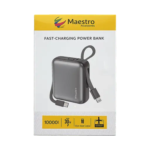 Maestro 30W Fast Charging 10000MAH Powerbank With Dual Cable