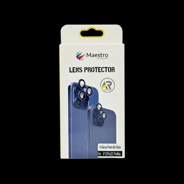 Maestro Anti Glare Lens Protector iPhone 15 Pro 15 Pro Max Blue Titanium