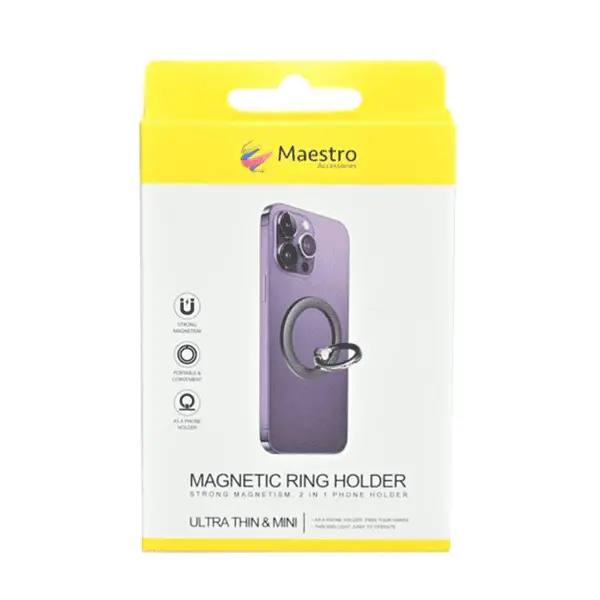 Maestro MagSafe Mobile Ring Holder With Stand Natural Titanium