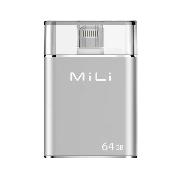 Mili Idata Pro 64GB Flash Drive With Lightning Connector Silver
