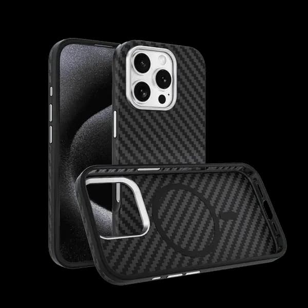 Piblue Twill Kevlar Magnetic Case For iPhone 16 Pro Black