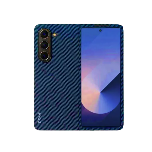 Piblue Twill Kevlar Magnetic Phone Case For Samsung Z FOLD6 Blue