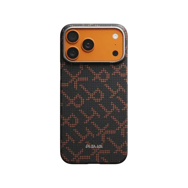 Pitaka Ultra Slim Case Ege iPhone 17 Pro Max Monogram Orange Black