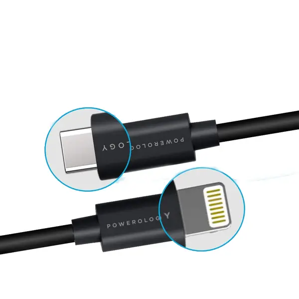 Powerology Braided USB C To Lightning Cable 2 Meter