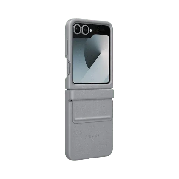 Samsung Galaxy Z FLIP6 Leather Case Gray