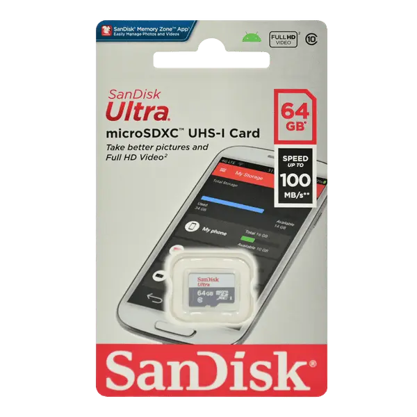 Sandisk Micro SD 64GB Without Adapter Ash