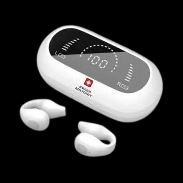 Swiss Military Delta Air Conduction Wireless Stereo Earbuds White Tcm