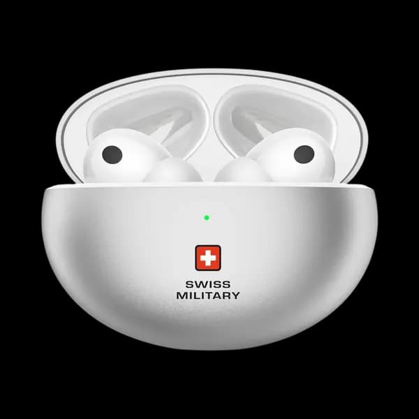 Swiss Military Victor 3 Wireless Charging Stereo Earbuds With Anc Enc Silver Tcm