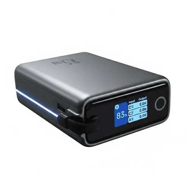 Tisla Power 20000 MAH Power Bank 65W With Display Dark Grey