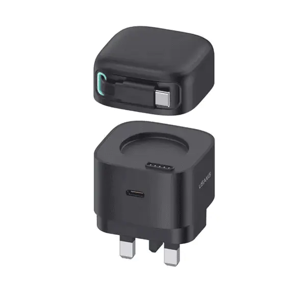 Usams Xmf CC204 Gan 35W Home Charger With Magnetic Type C Cable Black