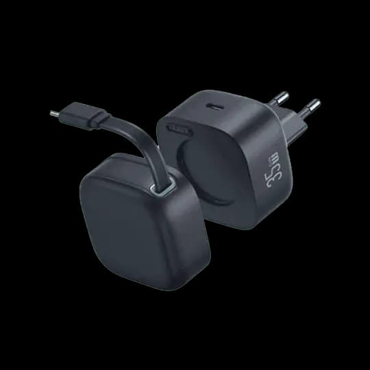 Usams Xmf CC211 Gan 35W Home Charger With Magnetic Lightning Cable Black