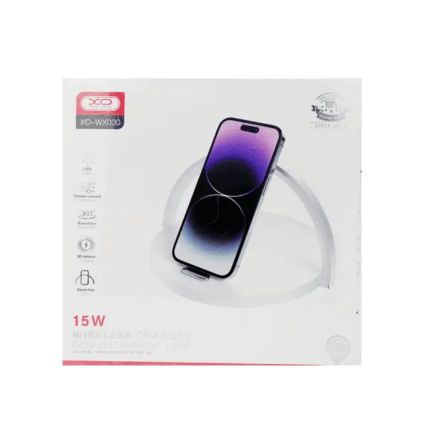 Xo WX030 15W 3 In 1WIRELESS Charger With Night Lamp And Mobile Phone Holder